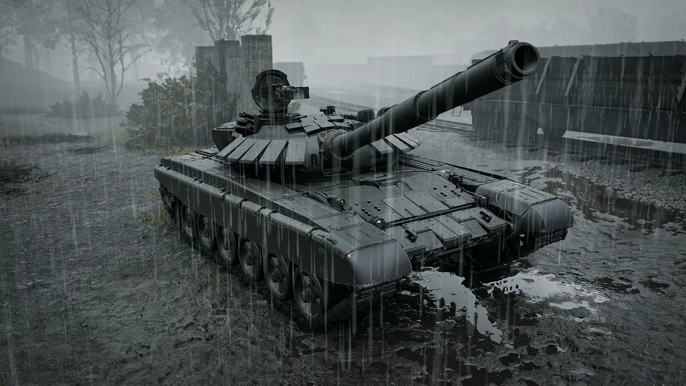 T-72B3 im Regen